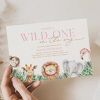 Wild One Animals Baby Shower Invitations