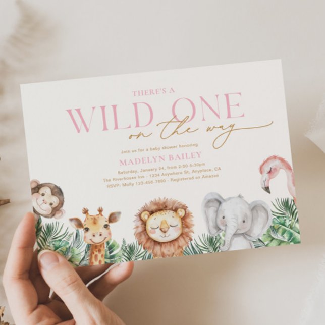 Wild One Animals Baby Shower Invitations (Creator Uploaded)