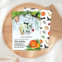 Wild One Animals Jungle Safari Boy Baby Shower