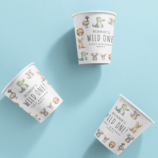 Wild One! Aussie Animal Birthday Party Welcome Paper Cups (Creator Uploaded)