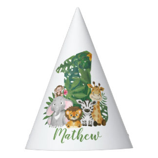 Wild One Baby 1st Birthday Jungle Safari Party Hat