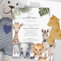 Wild One Baby Boy Shower Safari Baby Animals