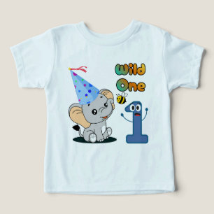 Wild One Baby Elephant Birthday Design