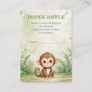 Wild One Baby Shower Diaper Raffle Enclosure Card