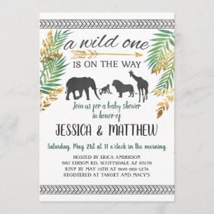 Wild One Baby Shower Invitation Announcement