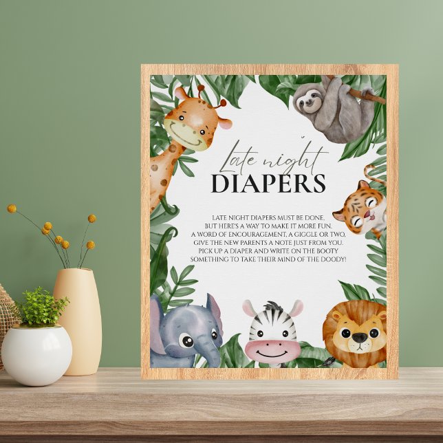 Wild One Baby Shower Late night Diapers Poster (Creator Uploaded)