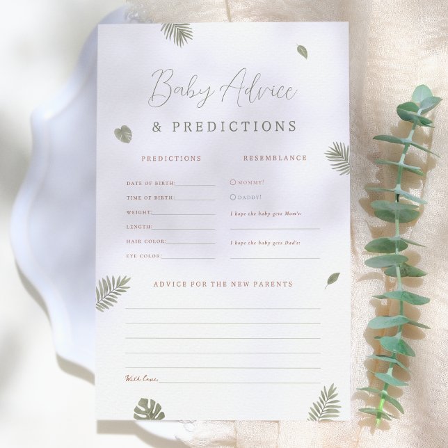Wild One Baby Shower Predictions & Advice Game (Creator Uploaded)
