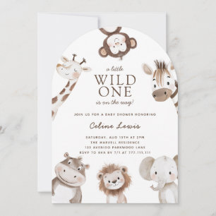 Wild One Baby Shower Safari Theme Arch Invitation