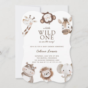 Wild One Baby Shower Safari Theme Invitation