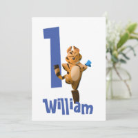 Wild One Baby Tiger 1st Birthday Invitation – Rust