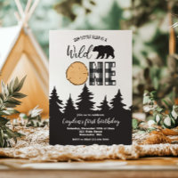 Wild One Bear Black Buffalo Plaid First Birthday