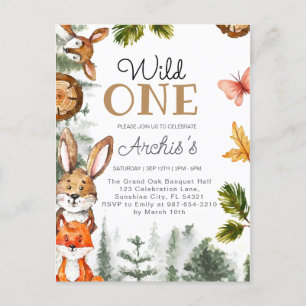 Wild One Birthday Boy Invitation, Wild One Invitat Postcard