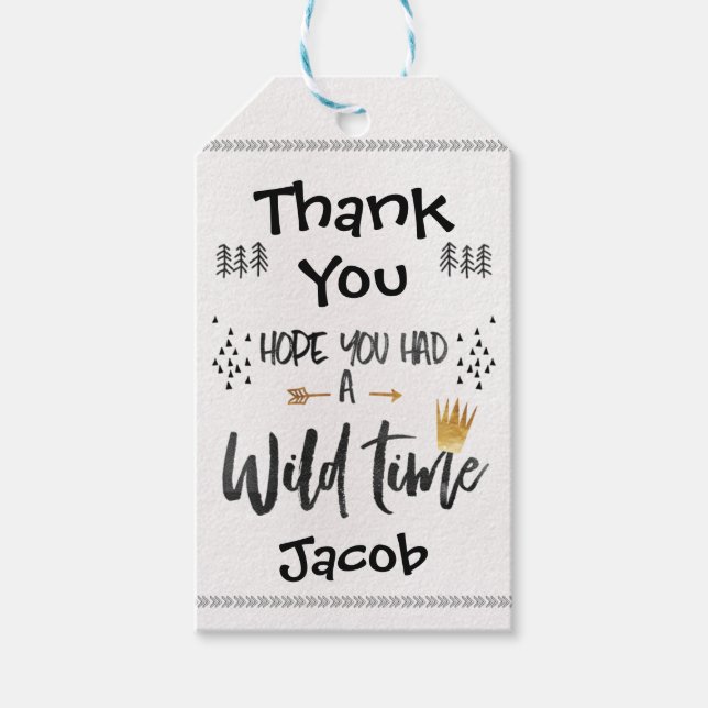 Wild One Birthday Favour Tag (Front)