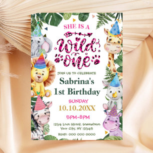 Wild One Birthday Girl Invitation