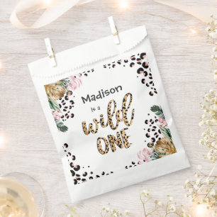 Wild One Birthday Leopard Print Wild Jungle Party Favour Bags