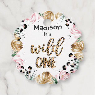 Wild One Birthday Leopard Print Wild Jungle Party Favour Tags