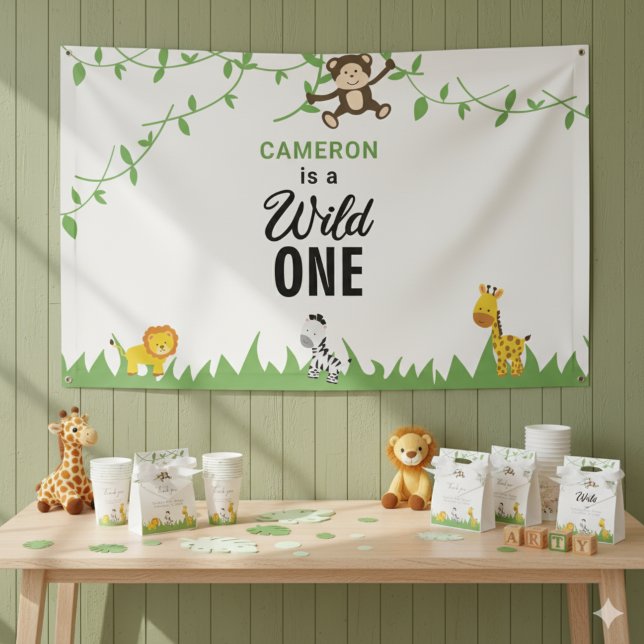 Wild One Birthday Safari Jungle Animals  Banner (Creator Uploaded)