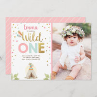 Wild One Birthday Teepee Boho Tribal Pink Girl