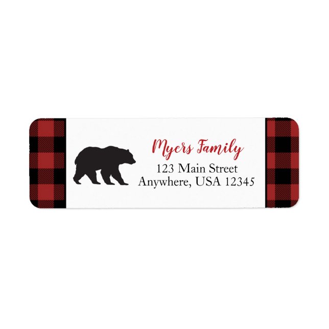 Wild One Black Bear Red Buffalo Plaid (Front)