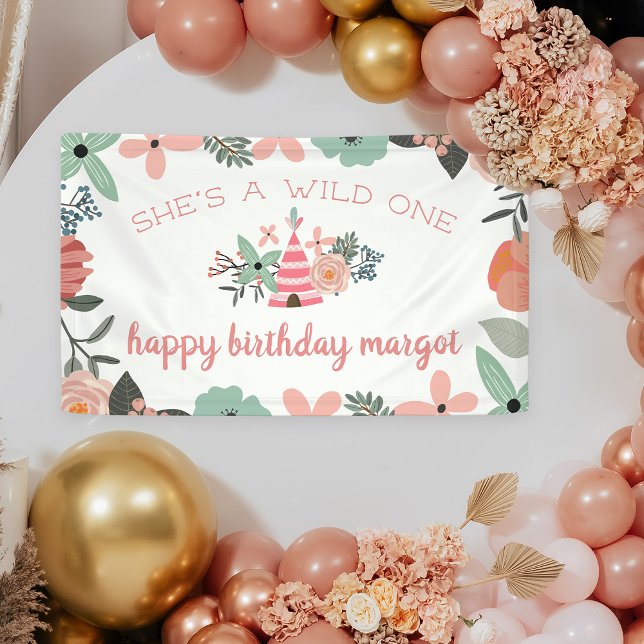 Wild One | Boho Camping Theme First Birthday Party Banner (Creator Uploaded)