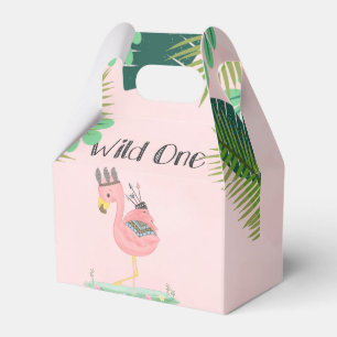 Wild One Boho Flamingo Birthday Party Favour Box