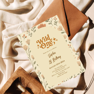 Wild One Boho Floral 1st Birthday Invitation