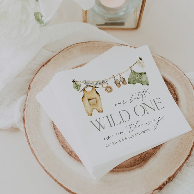 Wild One | Boho Safari Baby Shower Napkin (Creator Uploaded)