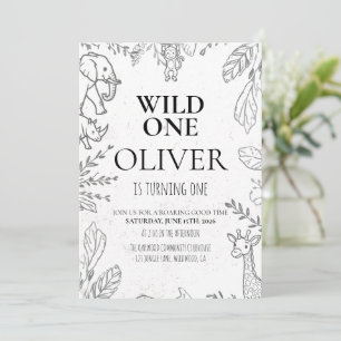 Wild One - Boho Safari First Birthday Invitation