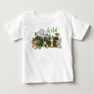 Wild One Boy 1st Birthday Jungle Safari Cute Baby T-Shirt