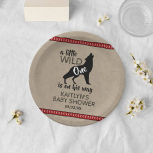 Wild One Boys Baby Shower Paper Plate