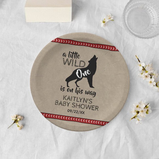 Wild One Boys Baby Shower Paper Plate (Creator Uploaded)