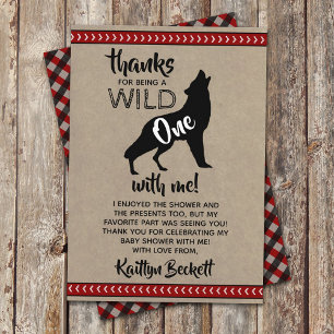 Wild One Boys Baby Shower Thank You Card