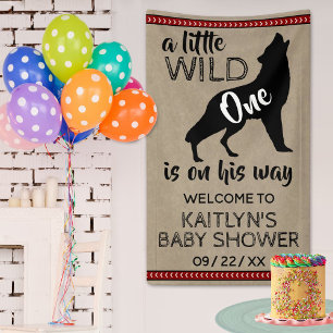 Wild One Boys Baby Shower Welcome Banner