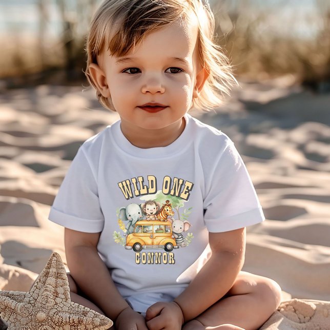 Wild one boys birthday safari animals  baby T-Shirt (Creator Uploaded)