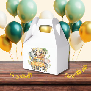 Wild one boys birthday safari animals favour box