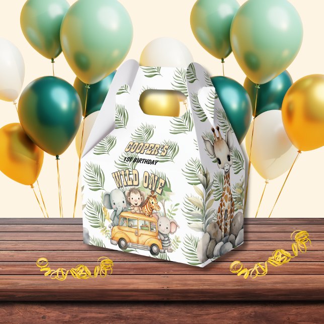 Wild one boys birthday safari animals favour boxes (Creator Uploaded)