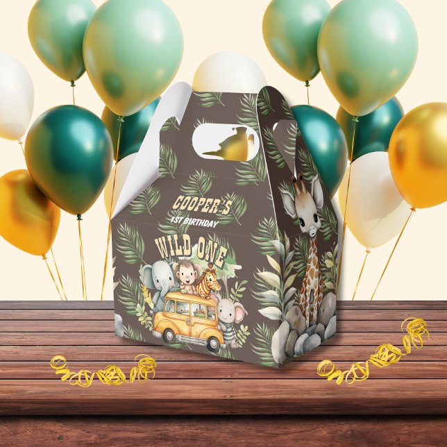 Wild one boys birthday safari animals favour boxes (Creator Uploaded)