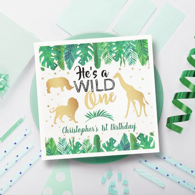 Wild One Boys First Birthday Party Napkin (Creator Uploaded)