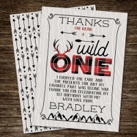 Wild One Boys Rustic Plaid Lumberjack 1st Birthday