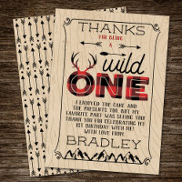 Wild One Boys Rustic Plaid Lumberjack 1st Birthday