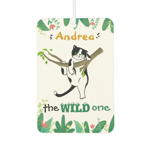 Wild One Cat Lover Car Air Freshener (Front)