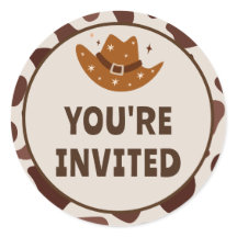 Wild One Cowboy Birthday You're Invited