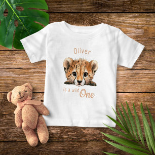 Wild One Cute Baby Cheetah Personalised T-Shirt