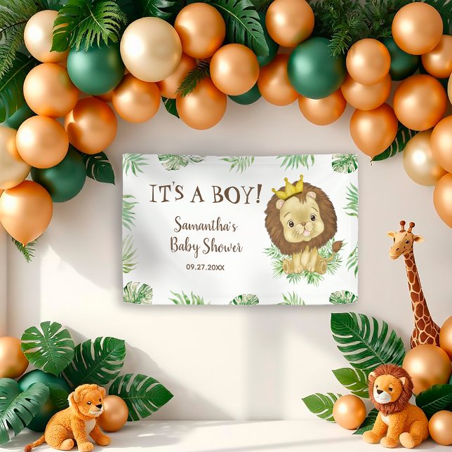 Wild One - Cute Baby Lion 1st Birthday Theme Banner (Creator Uploaded)