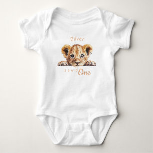 Wild One Cute Baby Lion Personalised Bodysuit