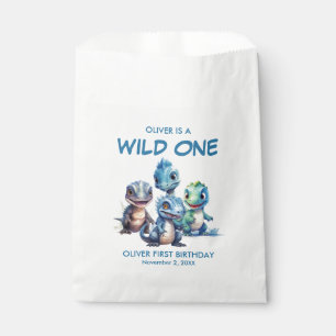 Wild One Cute Dinosaur First Birthday Party Favour Bags