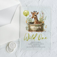 Wild One Cute Giraffe 1st Birthday Boho Animal 
