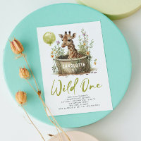 Wild One Cute Giraffe 1st Birthday Photo Animal