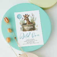 Wild One Cute Giraffe 1st Birthday Photo Animal