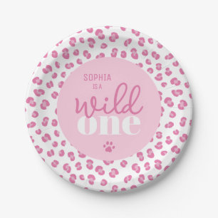 Wild One Cute Girl 1st Birthday Party Paper Plate